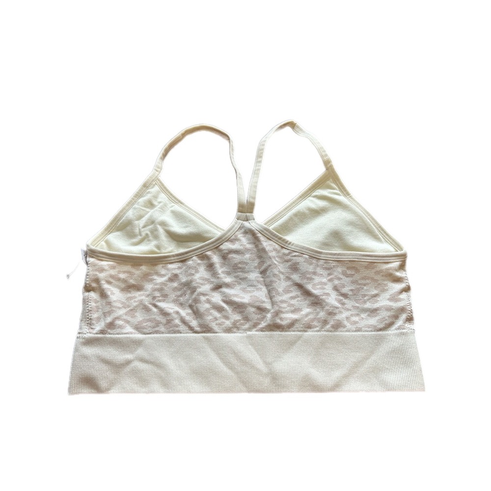 Maurices Leopard Print Seamless Sports Bra Crop Top Women's Medium Beige Tan - Picture 7 of 7